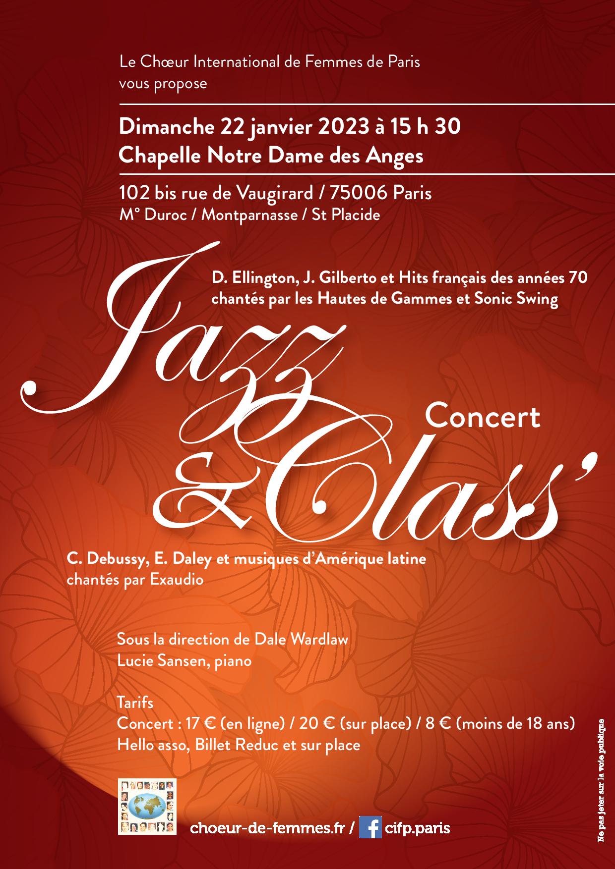 Concert Jazz &Class’ 22 janvier 2023